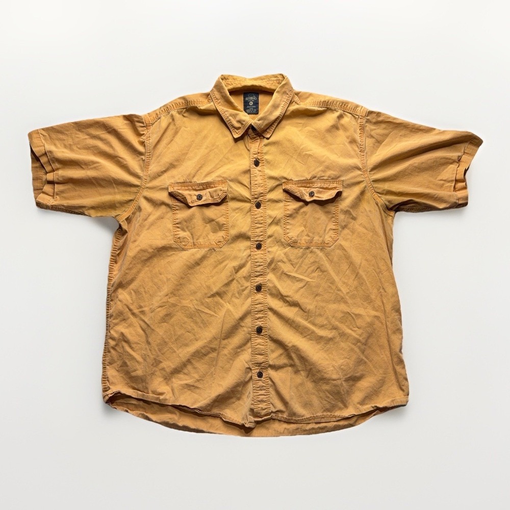 RedHead Men's XL Faded Yellow Short Sleeve Button Down Shirt Outdoors Utility